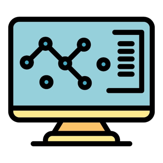 Monitor redesign icon Outline monitor redesign vector icon color flat isolated
