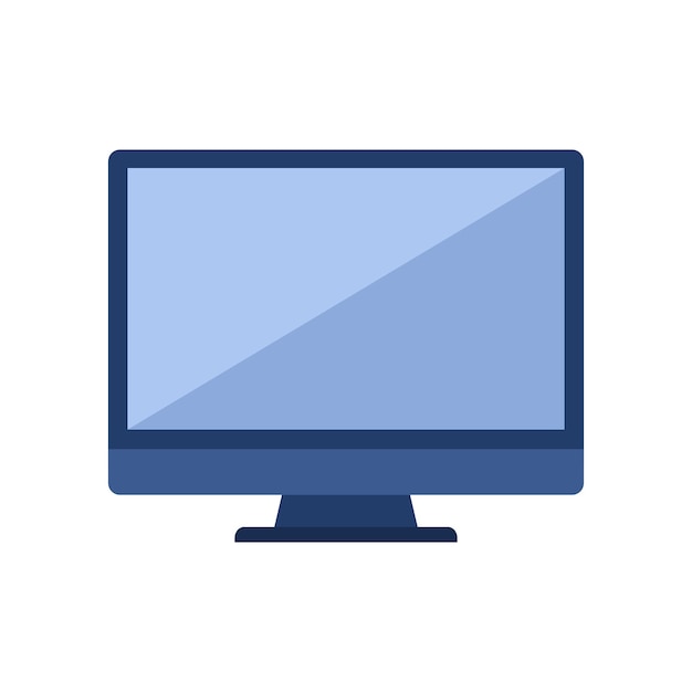monitor screen pc or tv icon flat style isolated on white background display