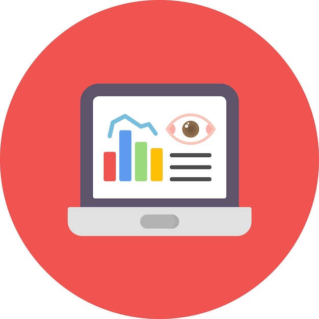 Monitoring Software Flat Illustration