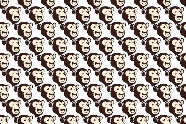 Monkey head seamless pattern background