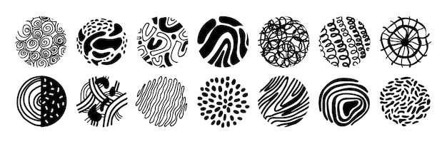 Monochrome circles with pattern texture