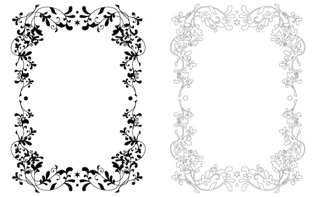 Monochrome handpainted decorative frame set