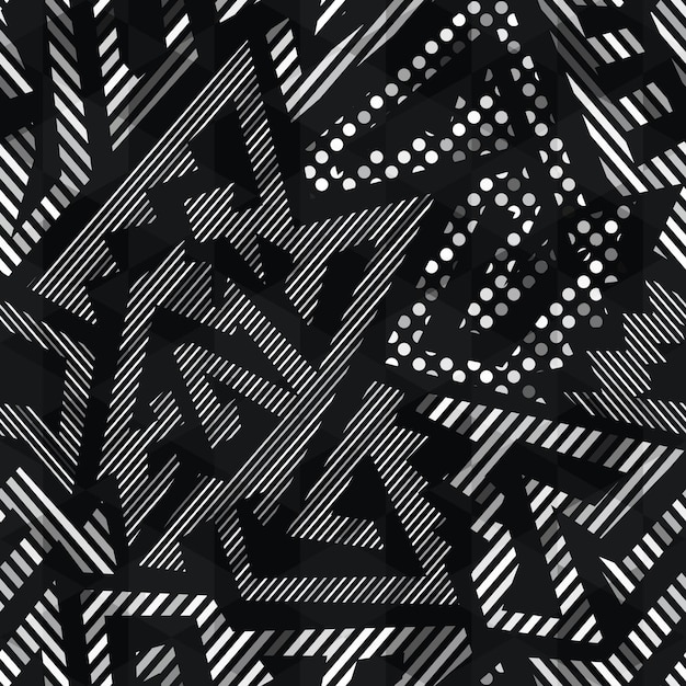 Monochrome tribal seamless pattern eps 10 vector file
