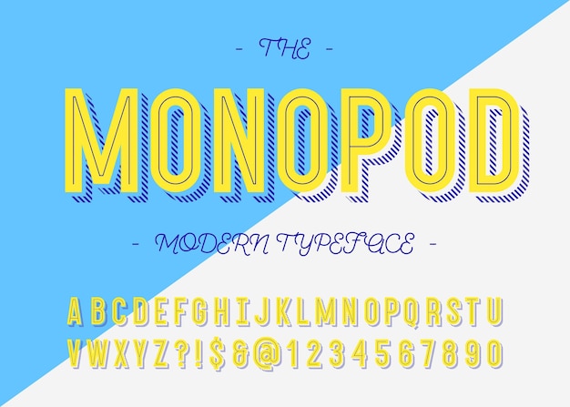 Monopod modern typeface trend typography for promotion t shirt animation printing decoration video poster book Cool font Vector Illustration 10 eps