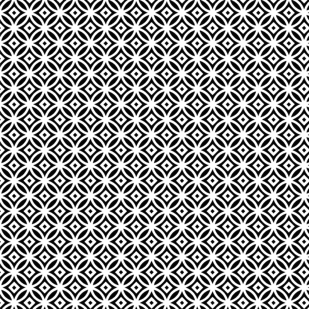 Mønster design geometrisk sømløs mandala baggrund sort og hvid
