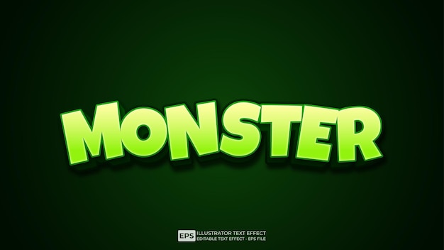 monster editable 3d text effect font