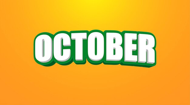 month 3D editable text effect Background