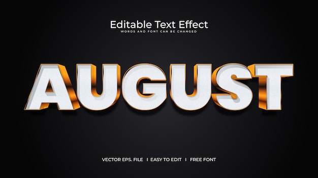 Month 3D Editable text effect