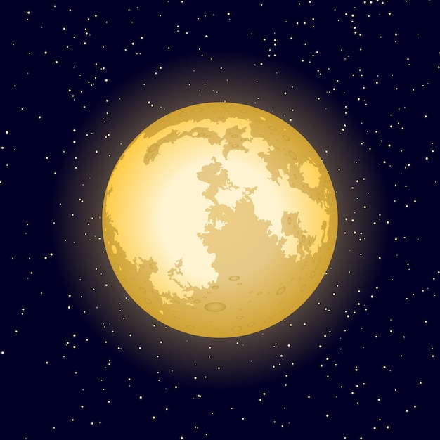 Moon in the dark sky vector