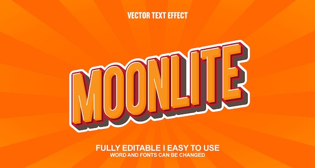 Moonlite Editable Vector 3d Text Effect