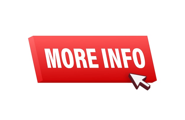 More Info Button with Cursor Vector stock illustration