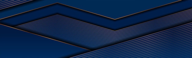 Mørkeblå og gylden, abstrakt, geometrisk tech-baggrund