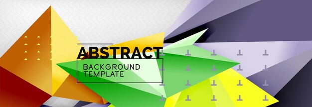 mosaic triangular 3d shapes composition geometric modern background triangles and polygons design