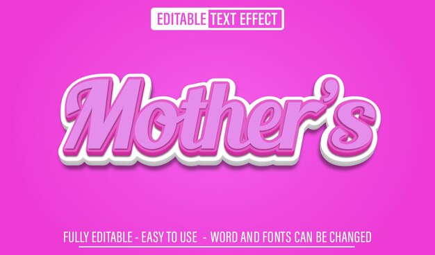Mother's Day 3d editable text effect
