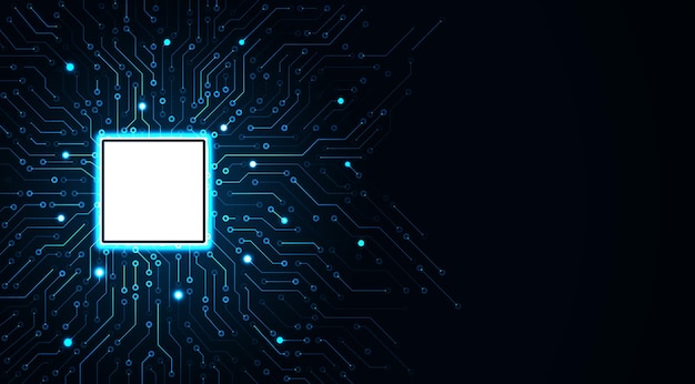 Motherboard digital chip Circuit board design background Hightech technology background