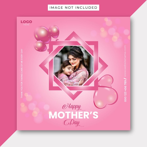 mothers day special red banner or social media post design templet