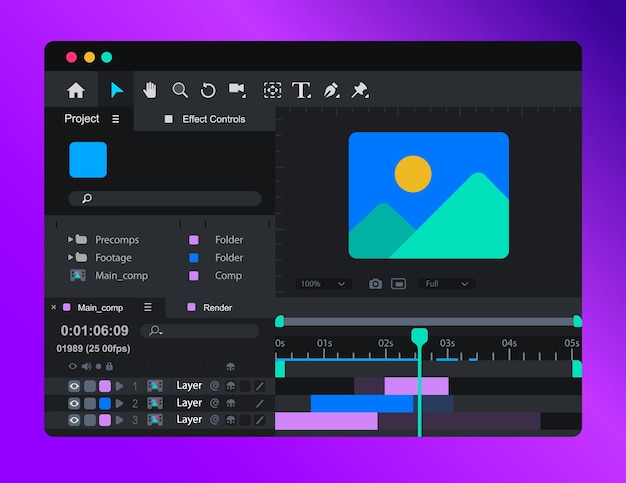 Motion designer software. creating video effects and animations