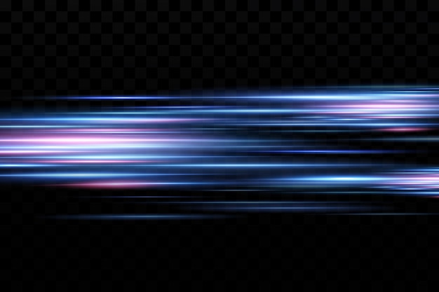 Motion light effect for banners Blue lines The effect of speed on a blue background