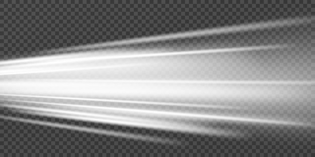 Motion wave effect Dynamic white line trail On a transparent background