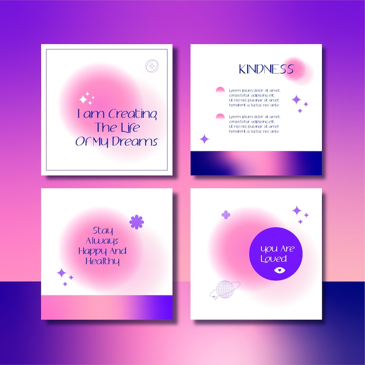 Vektör motivation gradient inspirational quotes social media post template