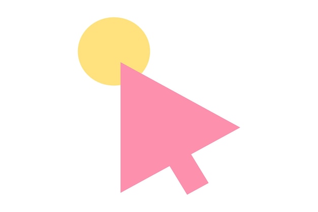 Mouse Arrow Flat Sticker Design