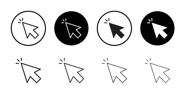 Mouse pointer icon Flat art in black and white isolated