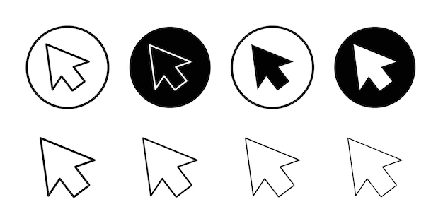 mouse pointer icon outline thin set pack series