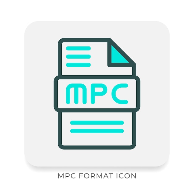 Mpc audio format outline icon with a fresh colored design