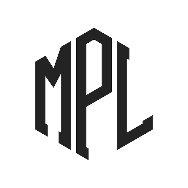 mpl logo design initial letter mpl monogram logo using hexagon shape