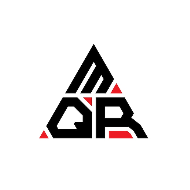 MQR triangle letter logo design with triangle shape MQR triangle logo design monogram MQR triangle vector logo template with red color MQR triangular logo Simple Elegant and Luxurious Logo