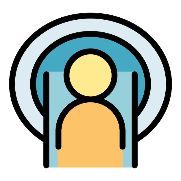 Mri equipment icon outline vector Magnetic resonance Medical scanner color flat