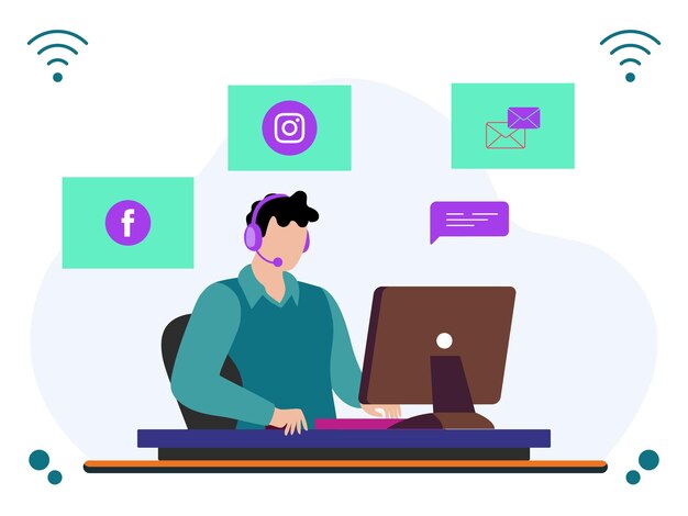 Multichannel Concept Illustration Stylish and Beautiful