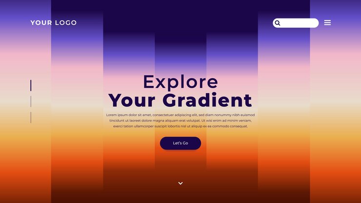 Vektör multicolor gradient landing page