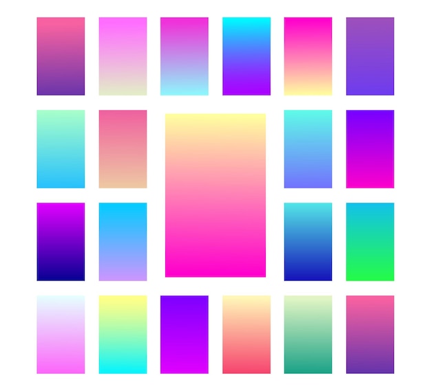multicolor ui gradient set for smartphones screen for mobile apps