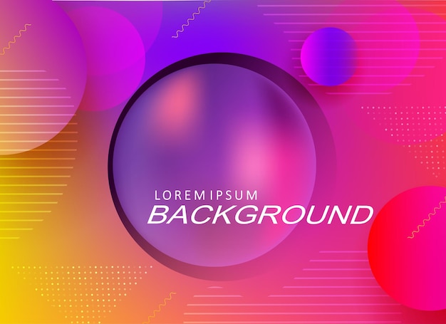 Multicolored illustration with gradient silhouette of geometric shapes round abstract frame