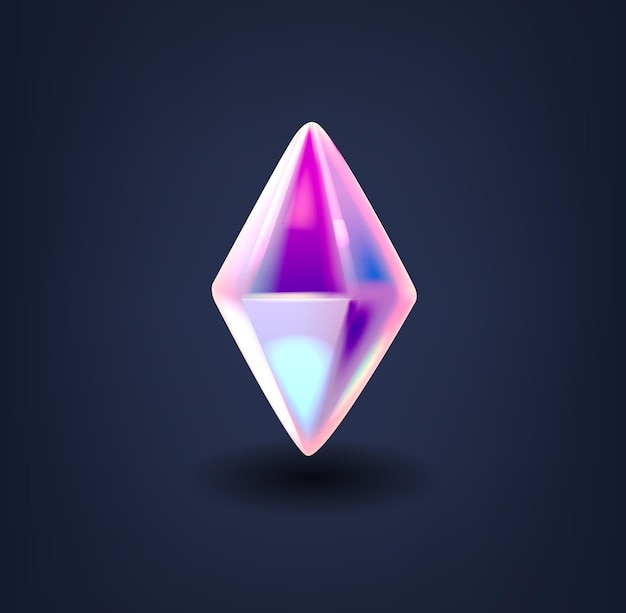 Multifaceted Symmetrical Polyhedron Resembling A Diamond Or Crystal Holographic Geometric Shape