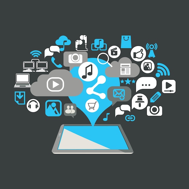 Multimedia network elements and icons