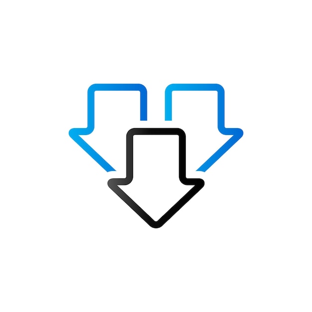 Multiple download arrow icon in duo tone color File data retrieve
