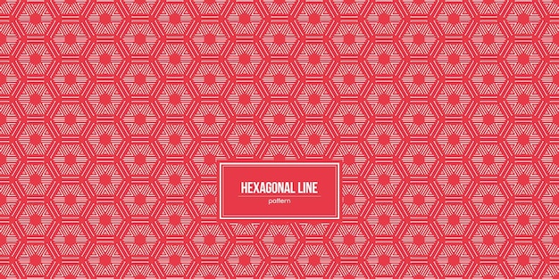 multiple hexagonal line pattern with red background