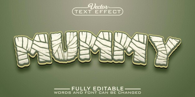 Mummy Cartoon Redigerbar Teksteffekt Skabelon