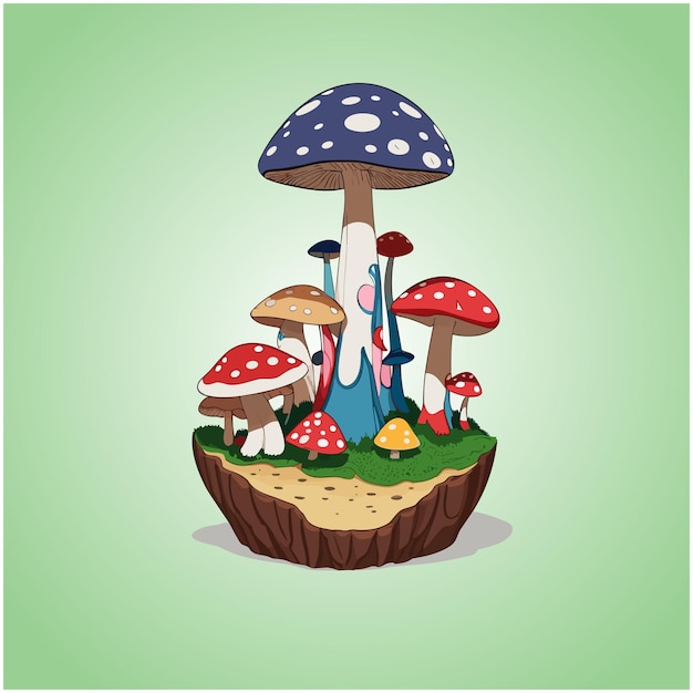 Mushroom vector custom pattern colorful design