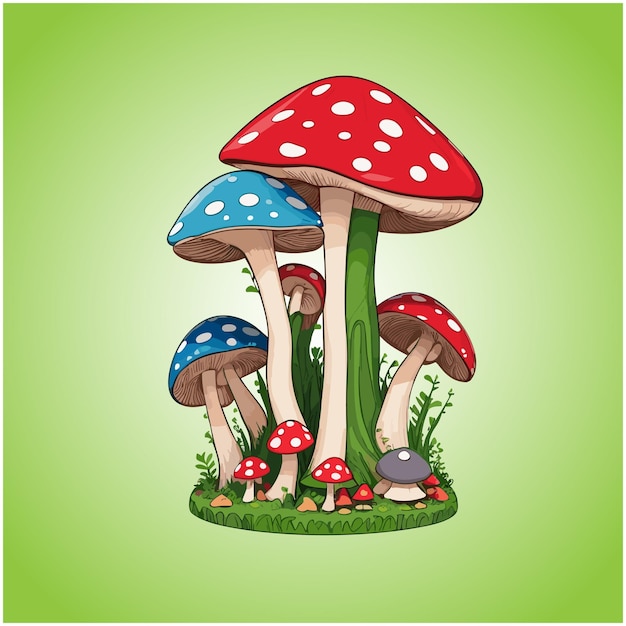 Mushroom vector custom pattern colorful design