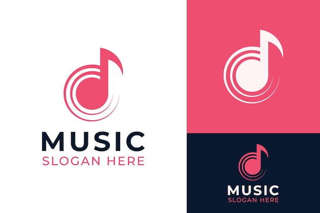 Music Note Key with Knob Control Adjustment Analog Logo Design Branding Template