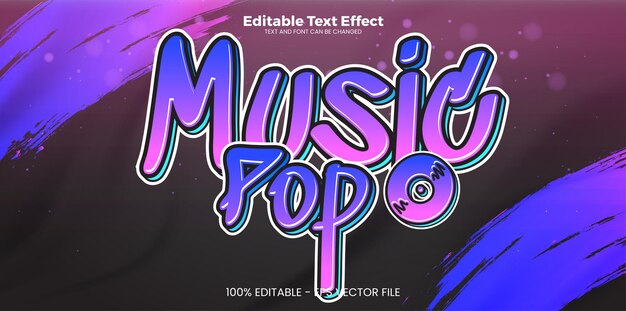 Music Pop editable text effect in modern trend style