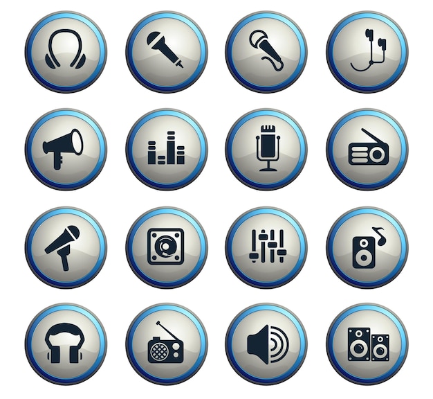 Musical equipment web icons for user interface design