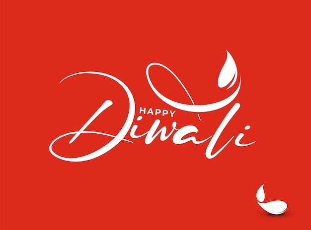 Mutlu Diwali metin tasarımı Soyut vektör illüstrasyonu