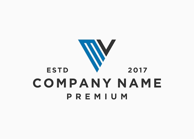 mv logo design vector illustration template