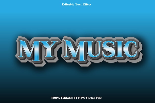 my music editable text effect 3d emboss gradient style