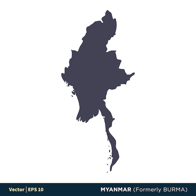 myanmar formerly burma asia countries map icon vector logo template illustration design vector eps 10