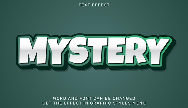 Mystery text effect template in 3d design